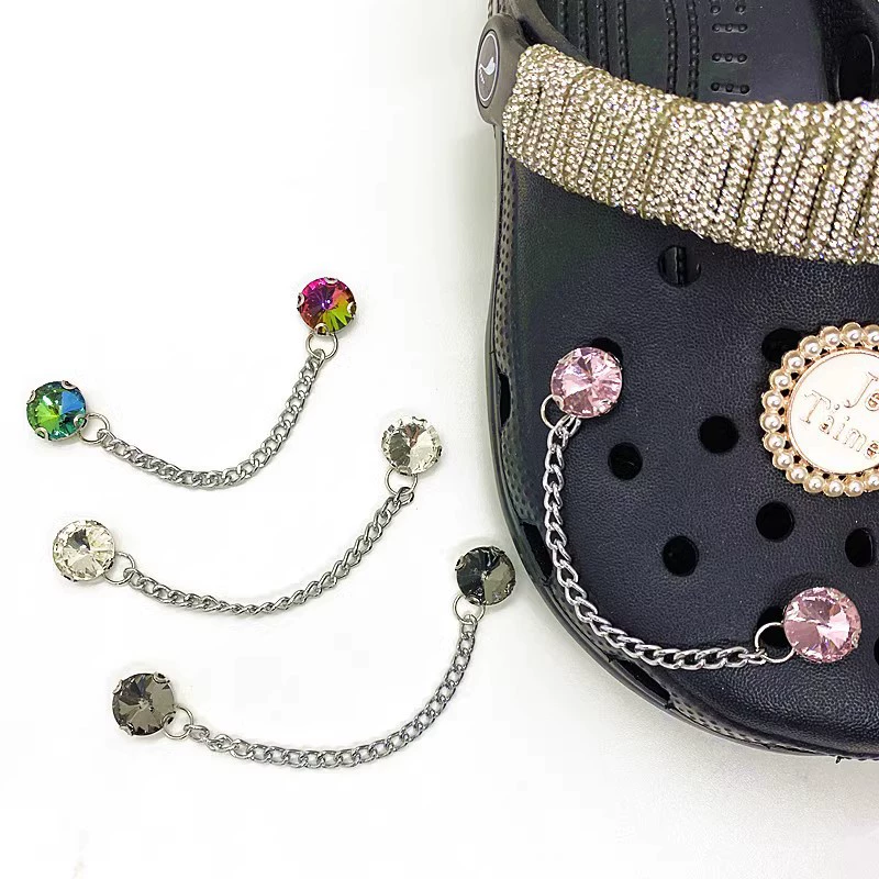 Design metal chain, footwear buckle, shoes from pearl, trend decorations