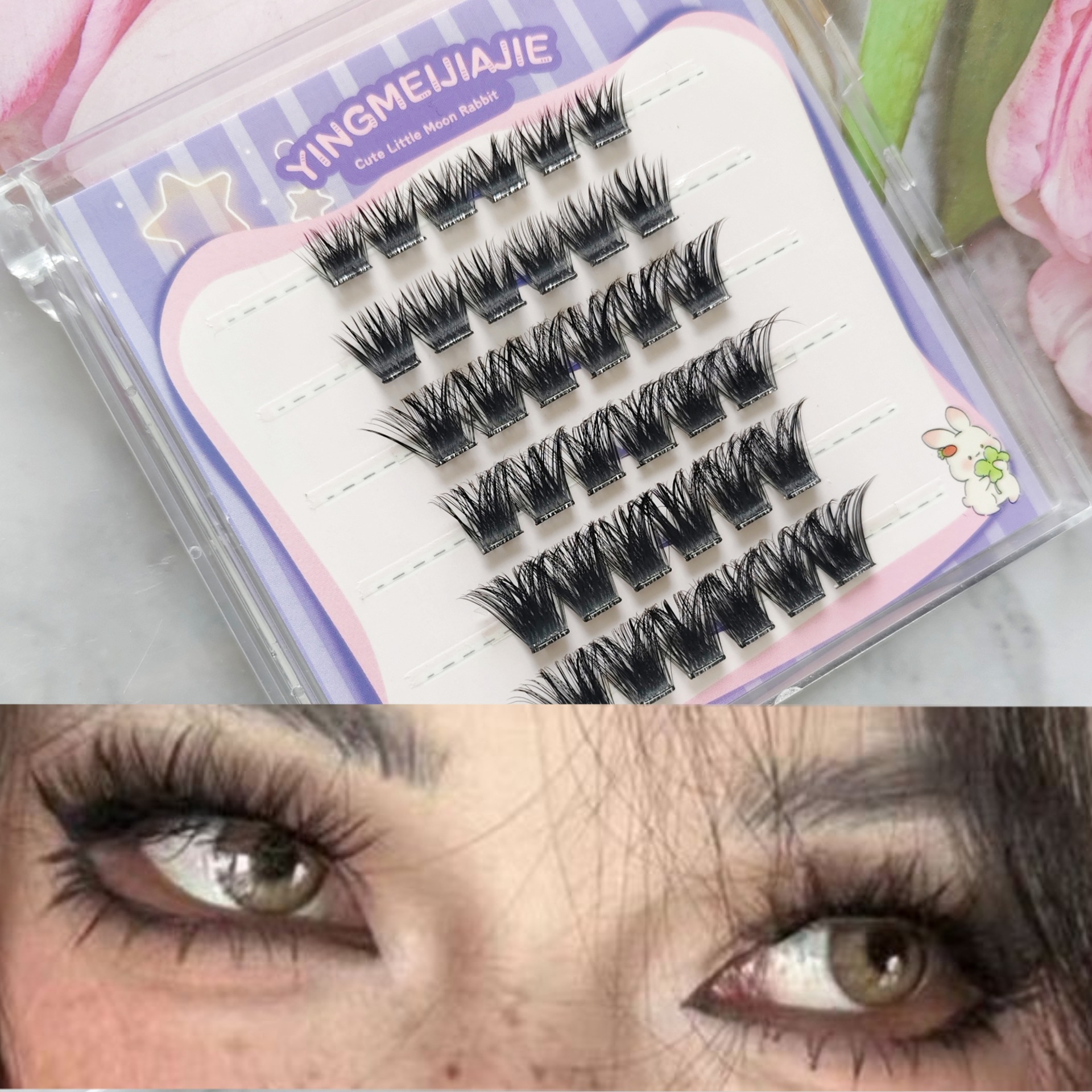 Parillas falsas transfronterizas sin pegamento, pestañas falsas europeas y estadounidenses, pestañas falsas frescas, pestañas falsas flujas naturales, pestañas falsas sin pegamento.