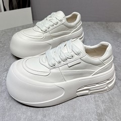丑萌大头面包鞋女2025年秋季新款百搭厚底增高配阔腿运动休闲板鞋
