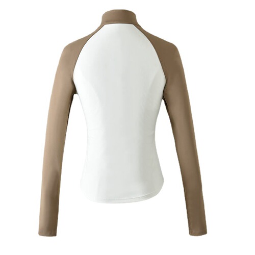 Stand collar contrast color yoga jacket women's zipper slimming running fitness wear sports long-sleeved tops long-sleeved autumn and winter