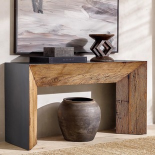 Italian minimalist French hallway table solid wood home hallway cabinet American hallway table aisle locker side table