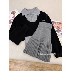 韓国系純欲風セットアメリカのレトロなギャルのデザイン感があります。