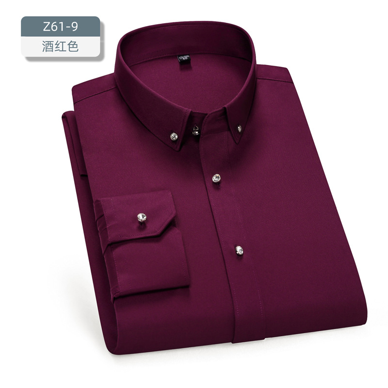 Camisas de novio y padrinos de boda para hombre, estilo coreano, con botones de diamante, manga larga, corte ajustado, colores brillantes, ropa para hombre, camisas para bar y discoteca. image 15