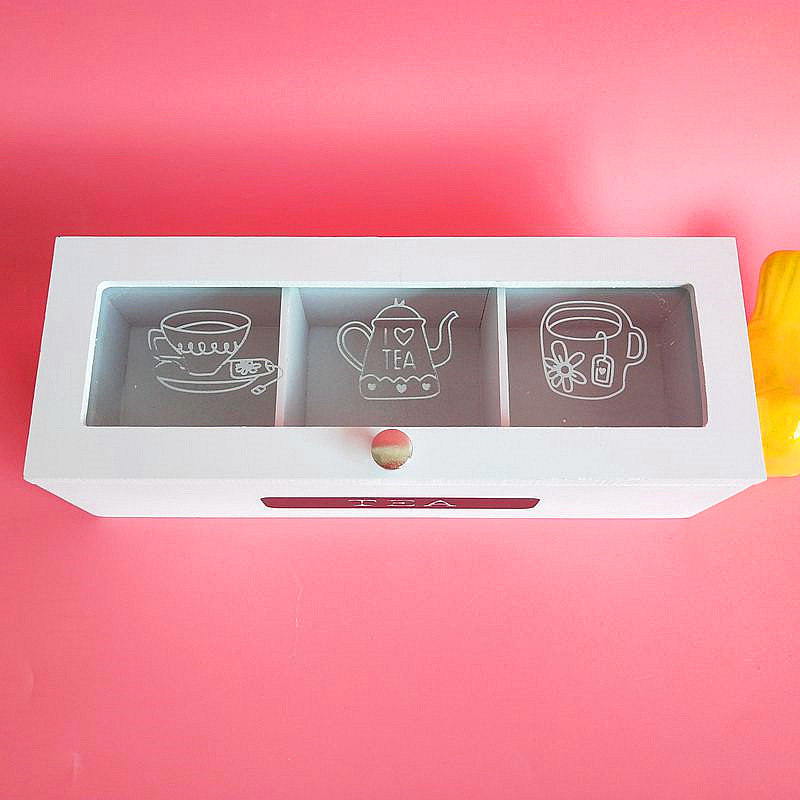 Literario y arte simple escritorio caja de té caja de almacenamiento caja de madera caja de té decoración del hogar creativo