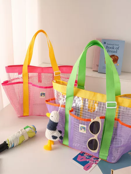Summer Swimming Pool Beach Large-Capacity Handbag Outdoor Swimming Bag Portable Vacation Toiletry Storage Bag Shoulder Bag