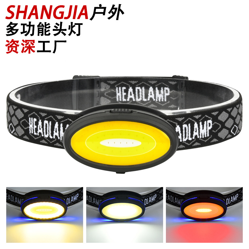 Transfronterizo nuevo COB mini faro TYPE-C recargable Gran Reflector faro al aire libre fuerte luz faro luz corriente