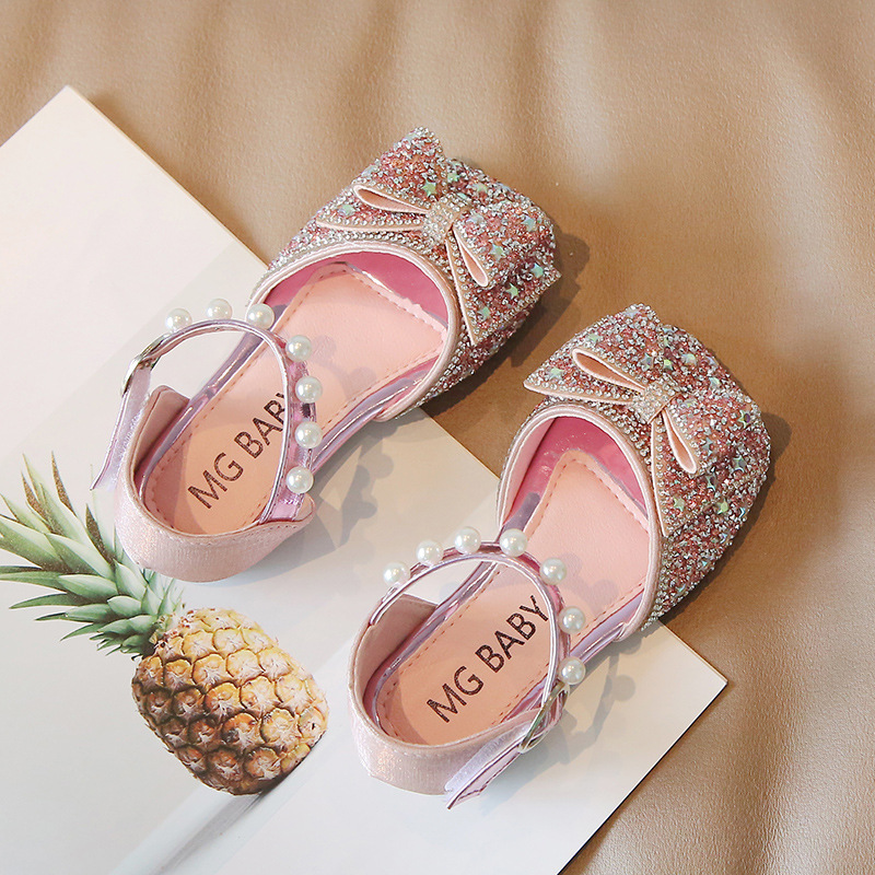 Κορεατική έκδοση γλυκιά πριγκίπισσα κοριτσιού με τόξο 2022 καλοκαίρι νέα δερμάτινα παπούτσια μικρά παιδικά σανδάλια_voghion.com