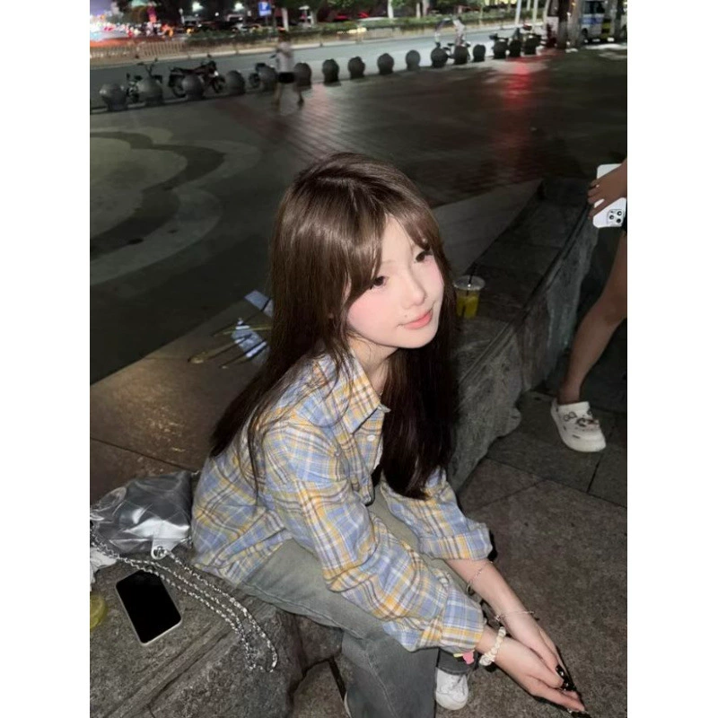 Допамин легкая экстравагантная клетчатая рубашка высокого класса