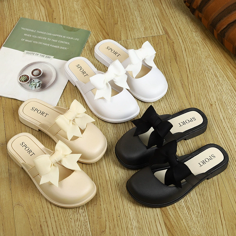 Тапочки женские банты, полторы тапочек женские сладкие нескользкие туфли с толстым дном