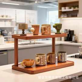 简约桌面多层置物架水杯咖啡杯整理架家用桌面茶具摆件架收纳架