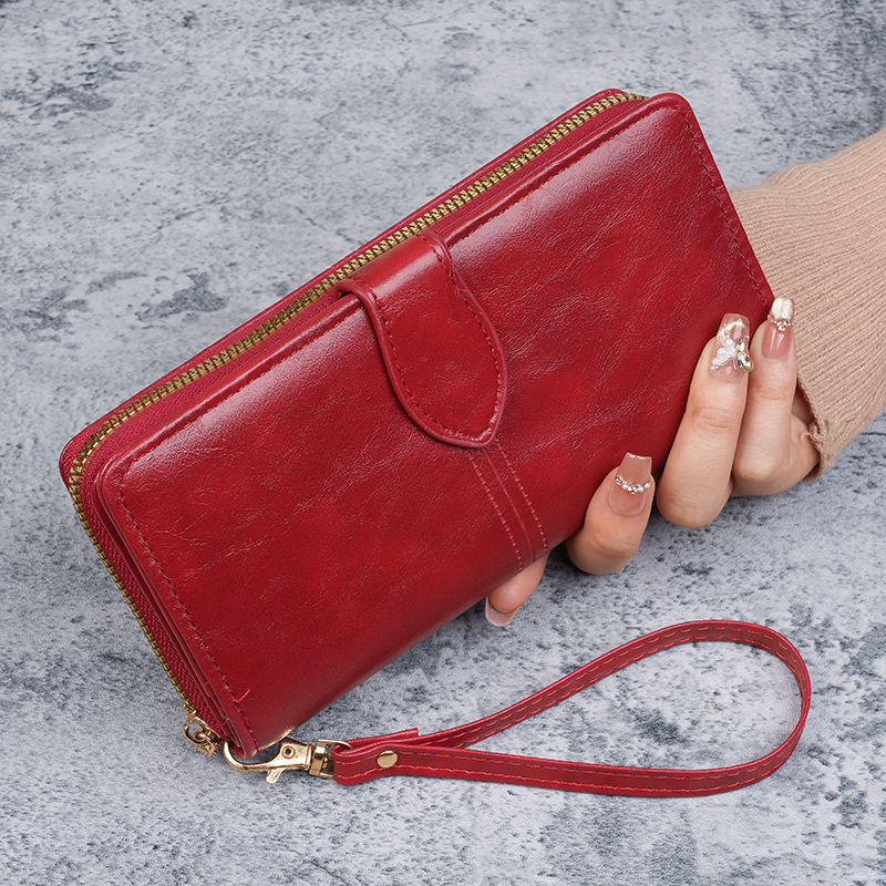 Long Leather Wallet for Women, New Style, Exquisite High-End Card Holder, Large Capacity Clutch Bag, Mobile Phone Bag, Dropshipping Available