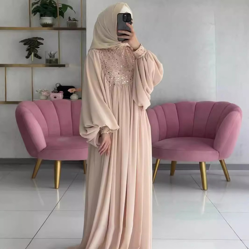 Amazon European and American Cross-Border 2026 Autumn New Fairy Palace Style Sequin Heavy Craftsmanship Light Luxury Long Dress Amazon European and American Cross-Border 2026 Autumn New Fairy Palace Style Sequin Heavy Craftsmanship Light Luxury Long Dress
