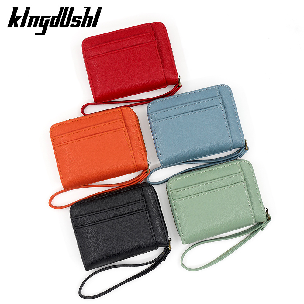 Nueva bolsa de tarjetas con cremallera litchi, bolsa de cambio corta, mini bolsa de monedas, bolsa de llaves, bolsa de almacenamiento