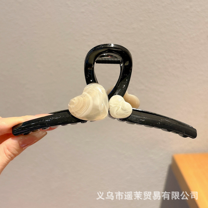 轻奢高端水晶大号抓夹鲨鱼夹女时尚百搭后脑勺盘发夹新款发抓头饰|undefined