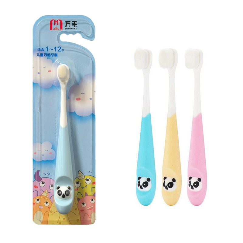 Детская зубная щетка Стерео мультфильм Малыш Около десяти тысяч волос Зубная щетка От 2 до 12 лет Детские мягкие волосы Маленькая голова Лиственные зубы Тренировочная щетка