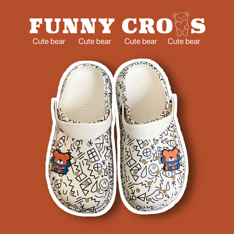 Zapatos con agujeros de camuflaje de coco 2025 nuevas sandalias zapatos de playa para hombres zapatos de viaje casuales sandalias Baotou para hombres