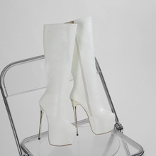 2024秋冬新款欧美细跟高筒靴时尚16厘米高跟长靴外贸42骑士靴女靴