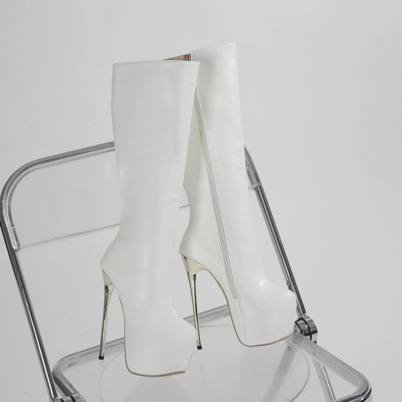 2024秋冬新款欧美细跟高筒靴时尚16厘米高跟长靴外贸42骑士靴女靴