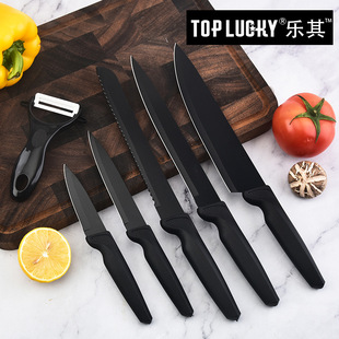 Customized Leqi Tools Stainless Steel Chef's Knife Set Gift Knife Slicing Meat Knife Black Fruit Knife