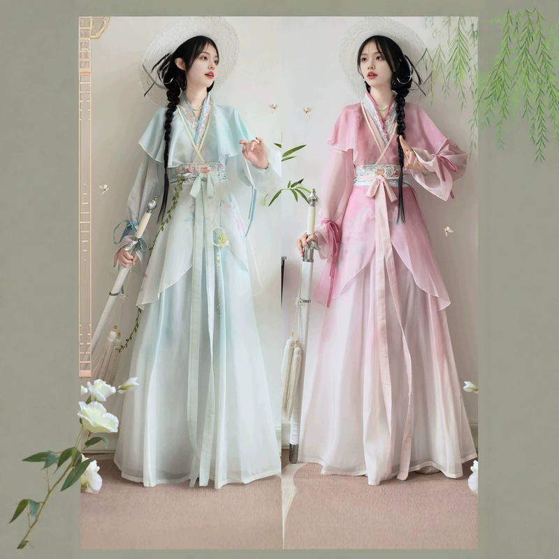 Original Hanfu for Women in Fairy-Style, Film-Inspired Design with Han Elements, Fresh and Casual Spring and Autumn Long Set for Girls Original Hanfu for Women in Fairy-Style, Film-Inspired Design with Han Elements, Fresh and Casual Spring and Autumn Long Set for Girls