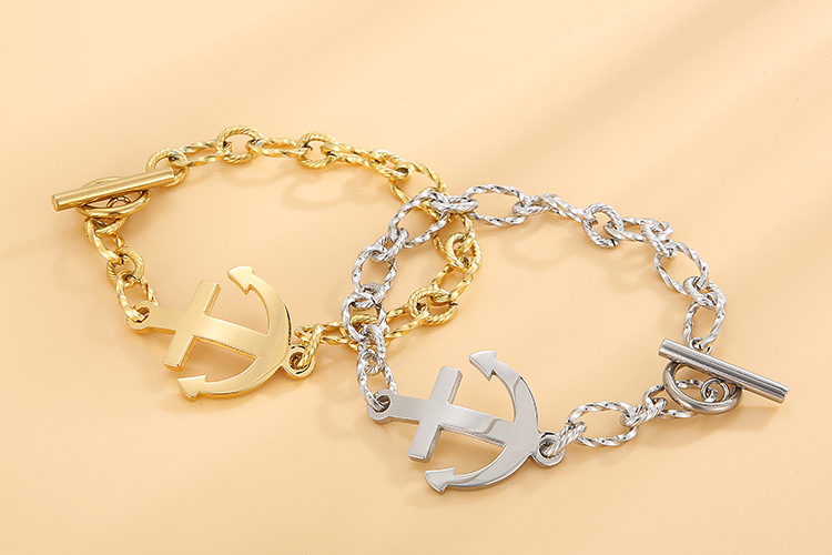 12g Weight PVD Coated Gold Plating Process 18K Gold Plated Plating Material 304 Stainless Steel Pendant Material No Inlaid Inlay Material Bracelets Classification 304 Stainless Steel Chain Material Anniversary, Business, Travel Occasion 304 Stainless Steel Material Anchor Pattern Unisex Gender Fashion Style Waterproof Non Tarnish, Plating Craft Gold, Silver Color PVD Coated 18K Gold Plated Geometric Titanium Steel Fashion Waterproof Non Tarnish Bracelets 8