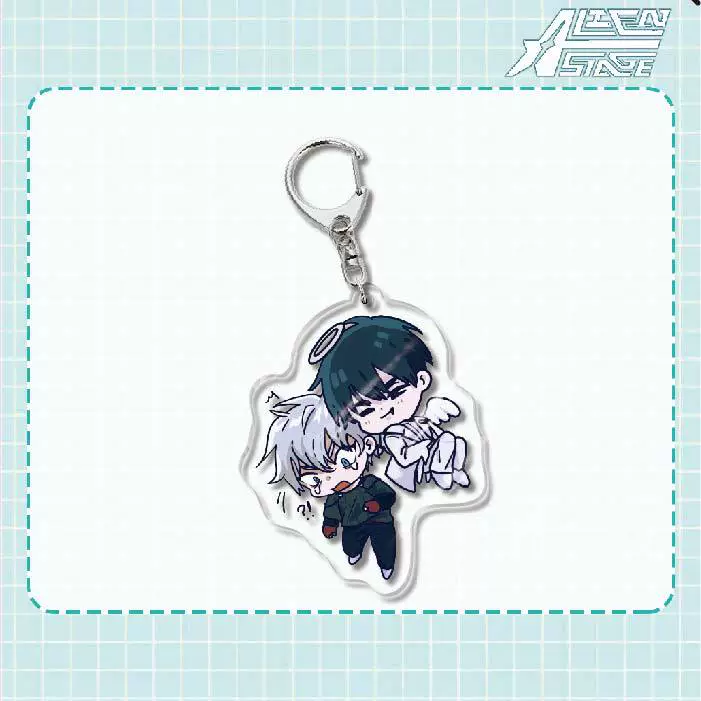 Acrylic keychain (Alien Stage) Mizi Sua, double‑sided 6 cm, metal ring & clasp