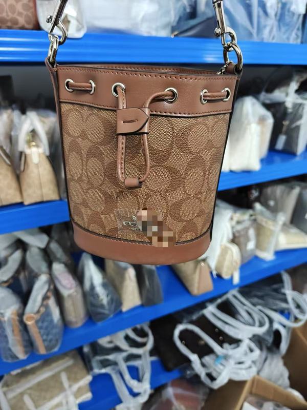 寇家c家高品质新款女包DEMPSEY抽绳水桶包经典标志手提包老花单肩|undefined