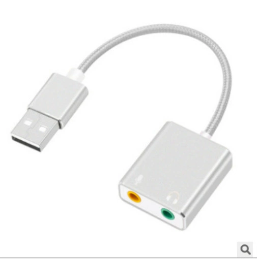 Звуковая карта USB7.1 из алюминиевого сплава подходит для стереокомпьютеров и мобильных телефонов