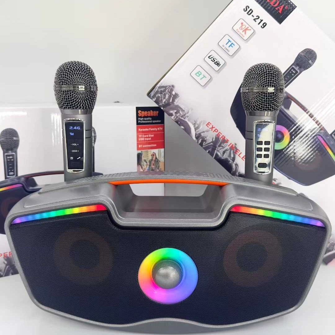 Altoparlante Bluetooth SD219 Karaoke tutto in uno con doppio microfono, KTV domestico, microfono portatile per cantare all'aperto_voghion.com