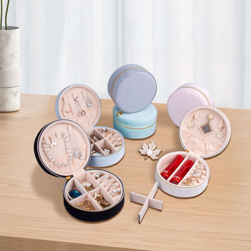 Portable jewelry box European princess travel Korean hand jewelry jewelry bag earrings ring small storage box for women