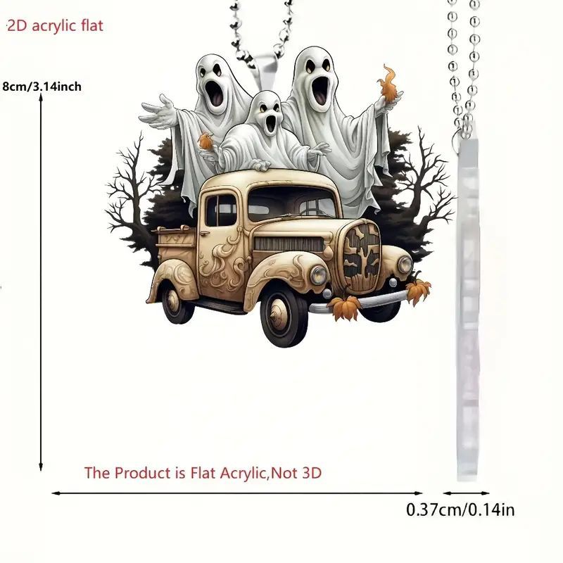 2D Halloween horror fantasma coche nuevo producto colgante acrílico plano transfronterizo colgante de automóvil colgante para el hogar colgante