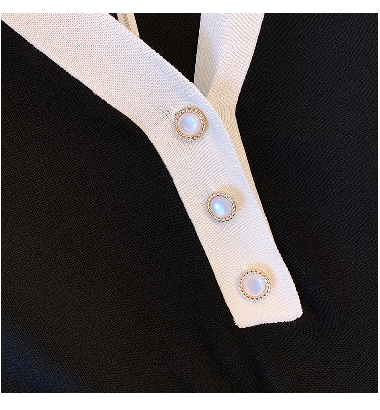 Vêtements pour femmes robe col rond tricotée en soie glacée jupe d'été mi-longue slim mm 200/300 livres_voghion.com