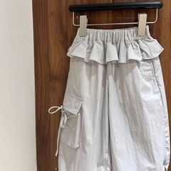 2025儿童新款女童韩版夏季工装裤可爱风甜美屁帘工装裤宝宝裤耐用
