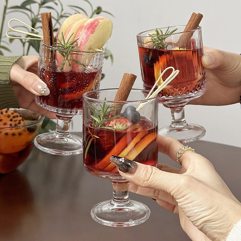 微醺热高颜值太阳花洋酒杯鸡尾酒玻璃杯子酒煮圣诞喝高脚杯红酒杯|undefined