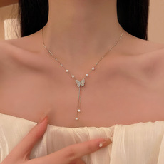 retro french design pearl necklace for women light luxury temperament ins style socialite necklace all-match baroque accessories undefined