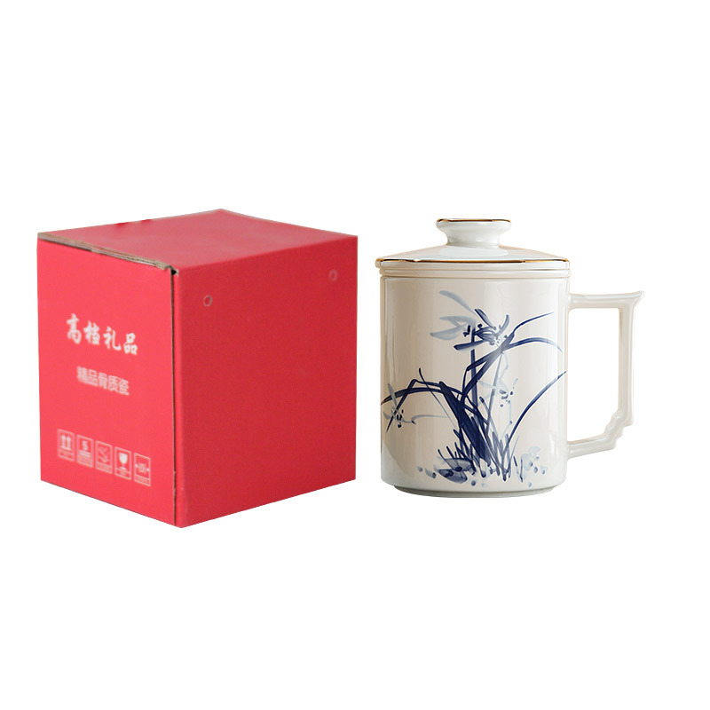 Taza de porcelana de hueso taza de separación de té taza de cerámica taza de porcelana con filtración taza de regalo taza de regalo logotipo personalizado