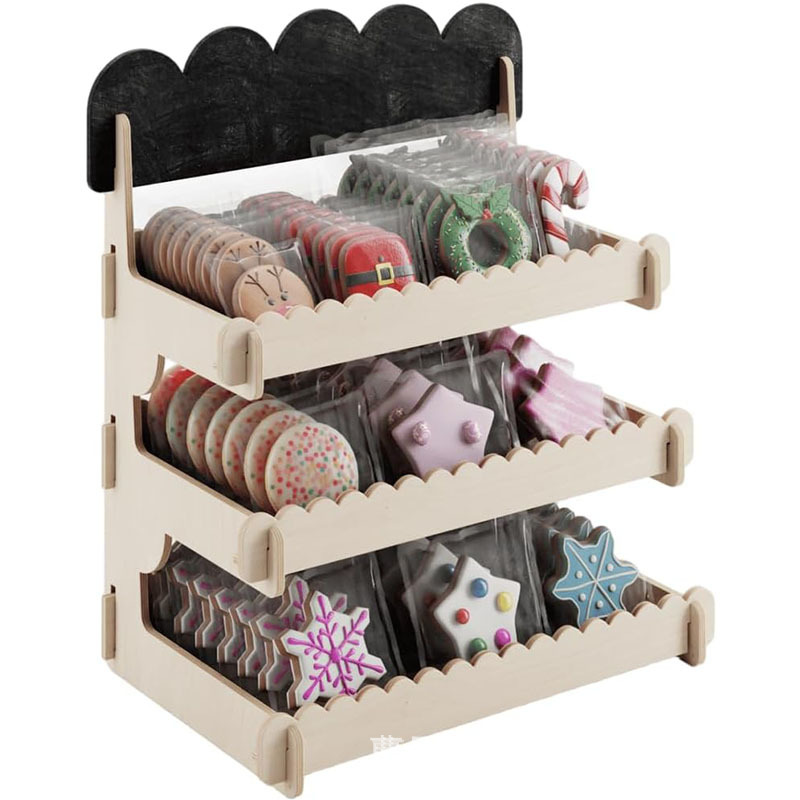 Ready-Stock Wooden Candy Display Stand, Wooden Sticker Portable Card Holder, Multi-Purpose Halloween Dessert Storage Rack