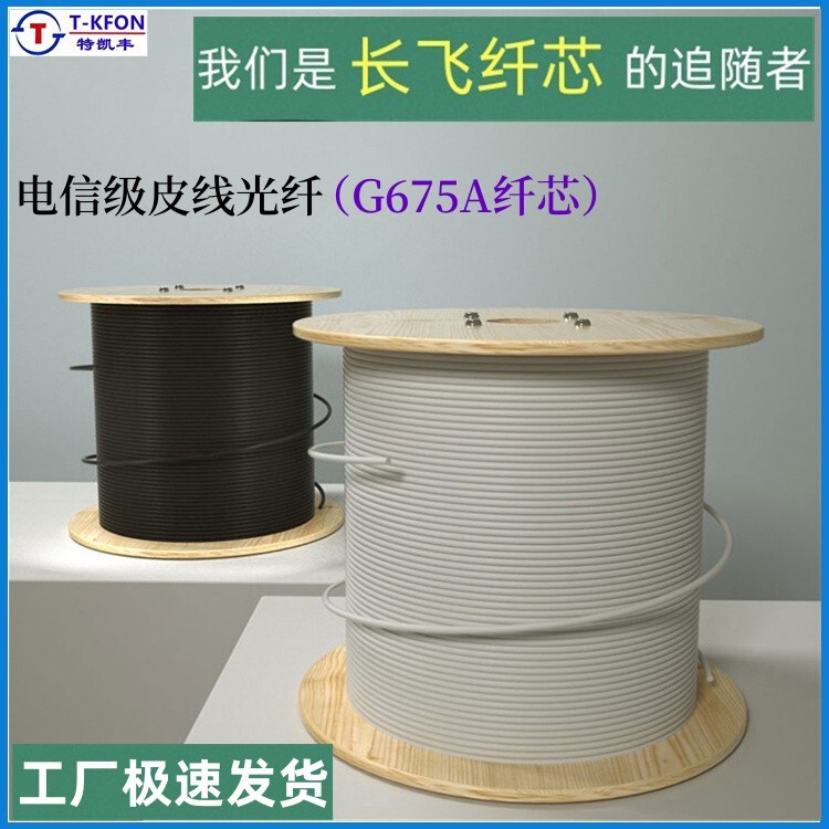 Leather fiber optic indoor FTTH fiber to the home 1 core 2 core 4 core single core double core 2 steel wire butterfly fiber optic cable to the home