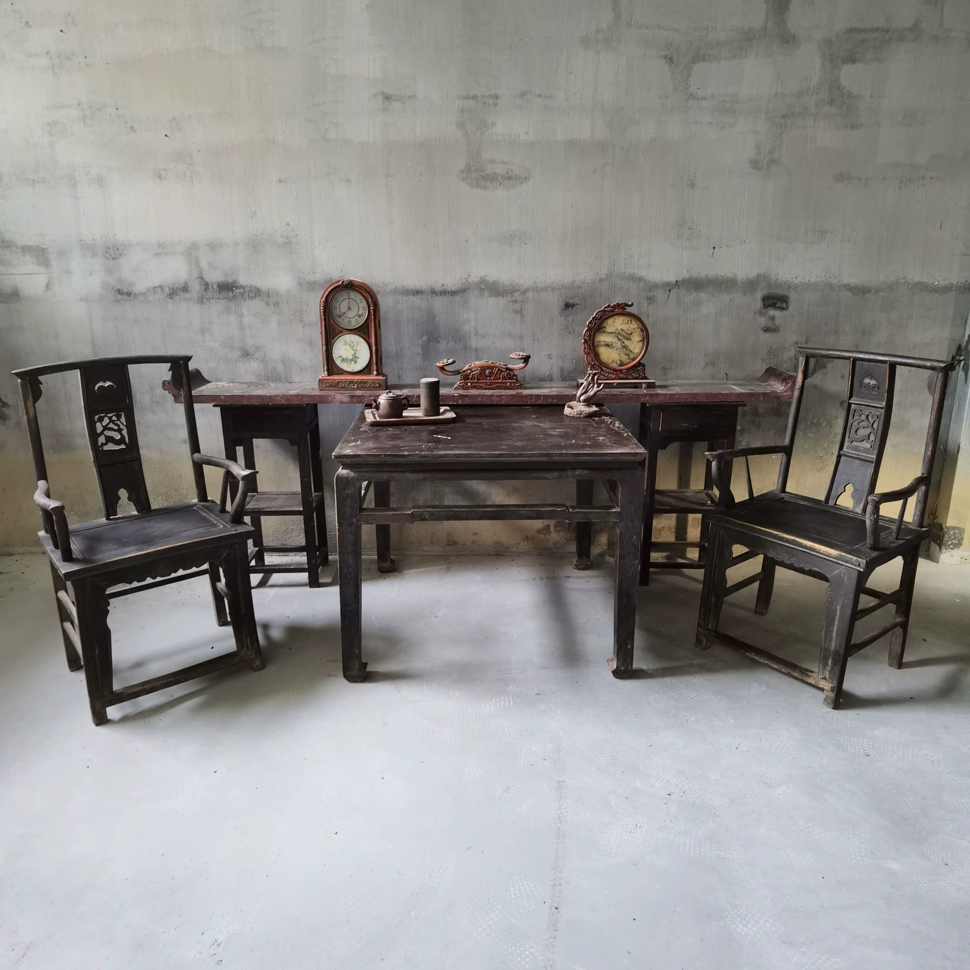 Старые предметы Вязь Старая мебель Стул Тайши Антиквариат Стол Восемь Бессмертных