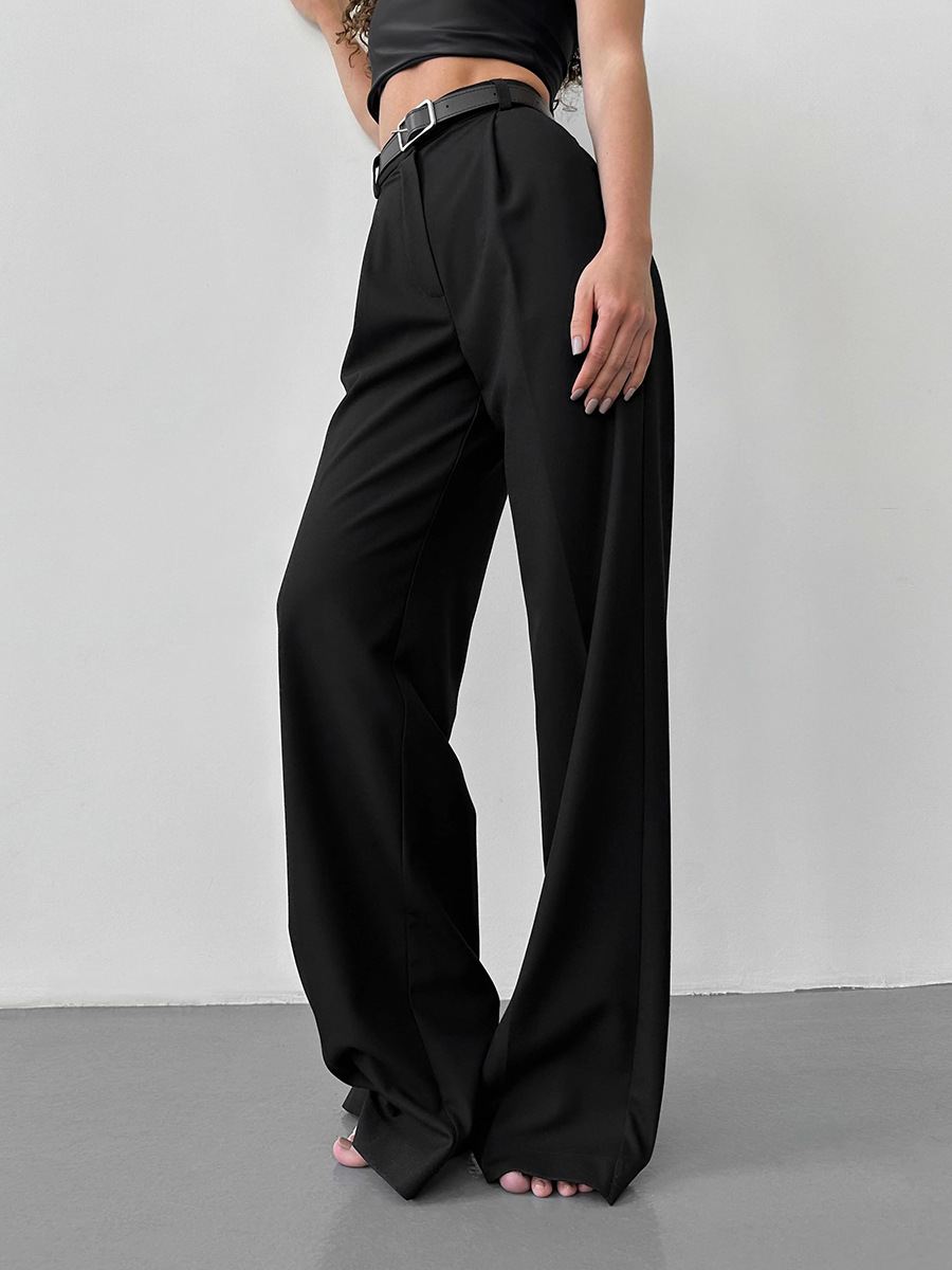 Pantaloni da donna a gamba dritta per ufficio e tempo libero_voghion.com