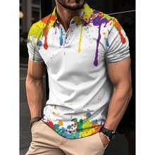 I 58517 Stripe 3D Print Polo ���� 3D ӡ�� Polo����ͨŷ��