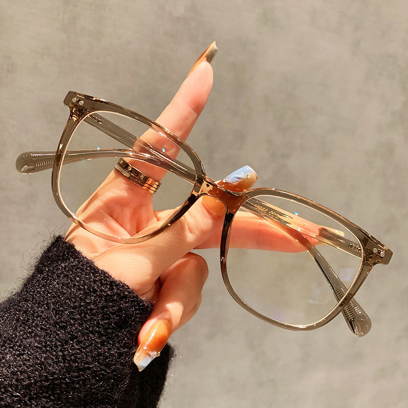 超軽量TR90のおしゃれなネットセレブ風メガネ、男女兼用、近視用度付きレンズ対応、ブルーライトカット、無度レンズ|undefined
