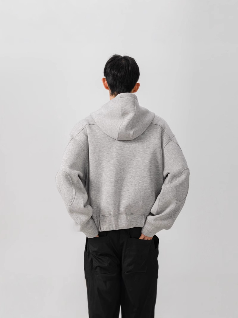 460グラムcleanfitアメリカの重いポンドの短い帽子のダブルジッパーのカーディガンの男性の冬のファッションブランドのコートの服