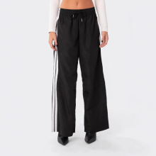 亚马逊跨境美式女裤条纹垂坠感阔腿百搭裤撞色拖地休闲运动裤