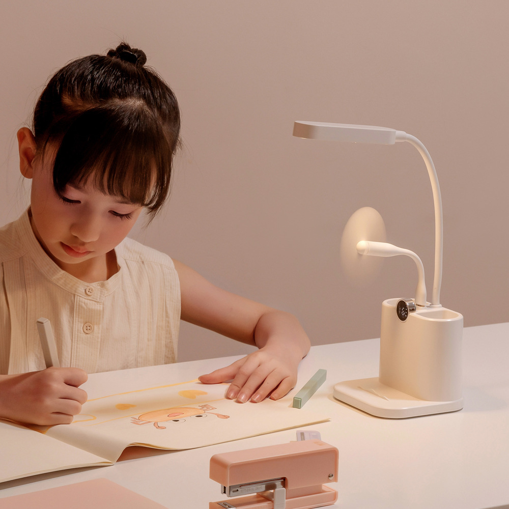 新品数显多功能台灯简约led创意无极调光学生桌面led护眼学习台灯