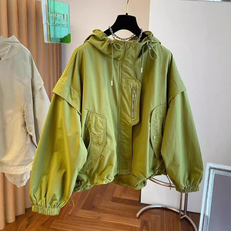 Design-Focused, Niche, Loose-Fitting, Casual Hooded Short Jacket for Women, 2024 New Early Autumn Baseball Jacket Top