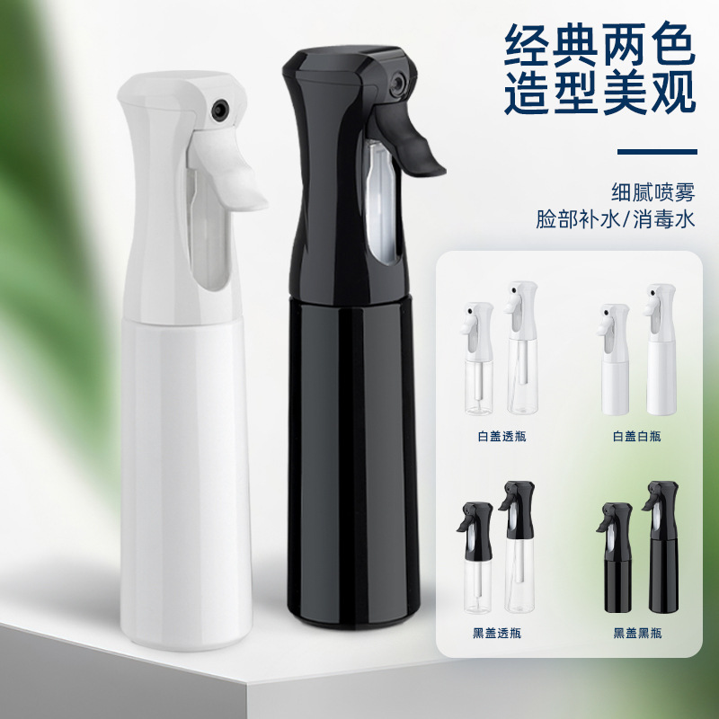 소스 공장 재고 도매 새로운 고압 연속 스프레이 병 200ml 300ml 뷰티 살롱 스프레이 병