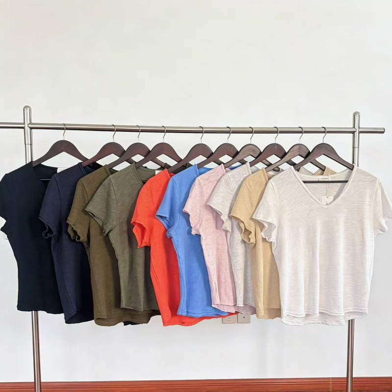 26 New Summer Short-Sleeve Items in Stock Am Bamboo Cotton V-Neck Slimming Versatile Wholesale from Manufacturer 26 New Summer Short-Sleeve Items in Stock Am Bamboo Cotton V-Neck Slimming Versatile Wholesale from Manufacturer