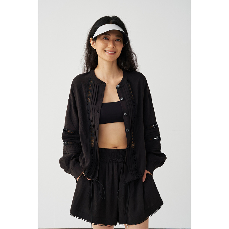 [Special Offer, No Refunds or Exchanges] Original Price 174 Yuan, Hollow-Out Lace Top, Cool and Sun-Protective Long-Sleeve Shirt for Women 258352