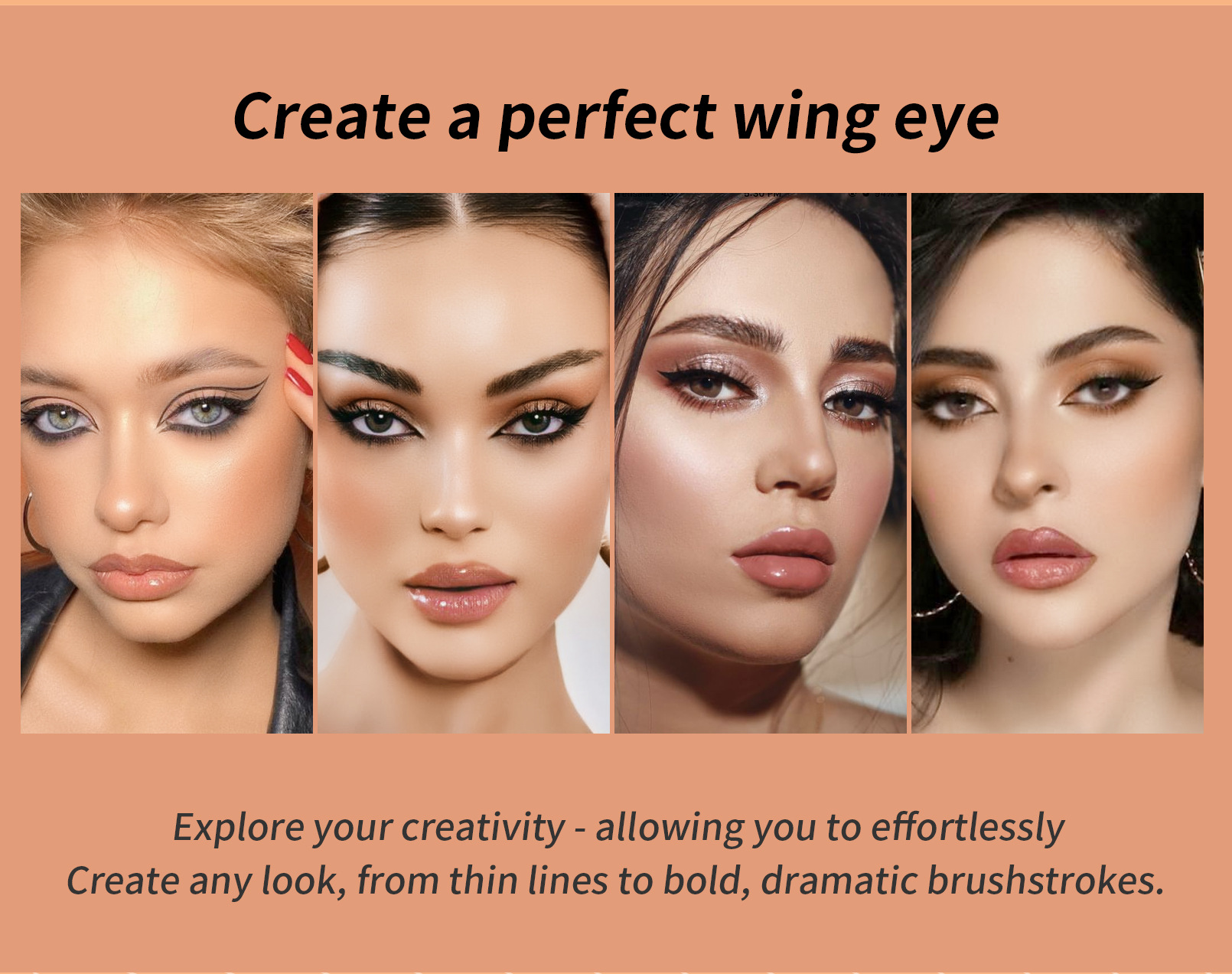 New YANQINA double-headed triangular seal eyeliner non-smudge waterproof Stamp eyeliner for cross-border use undefined